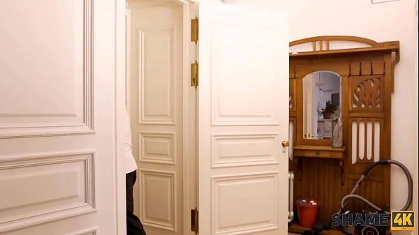 SHAME4K. MILF is so sexy that pervert walks into bathroom and fucks her