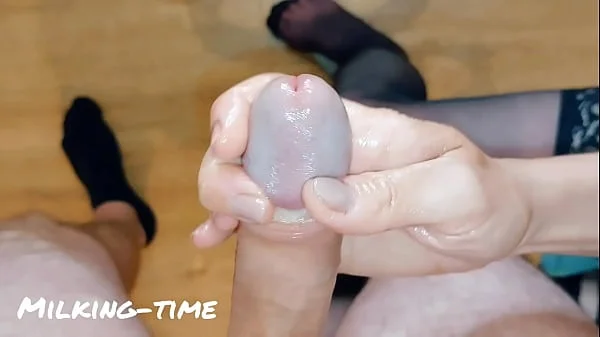 Handjob Technique: Cock Polishing. Triple Cumshot Glans Massage Montage (Milking-time)