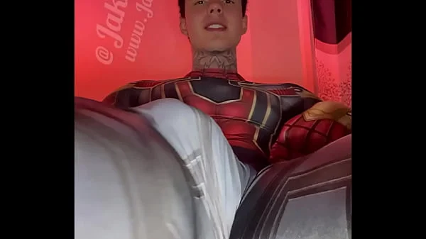 Jakipz Strokes His Massive Cock In Super Hero Costumes Before Shooting A Huge Load