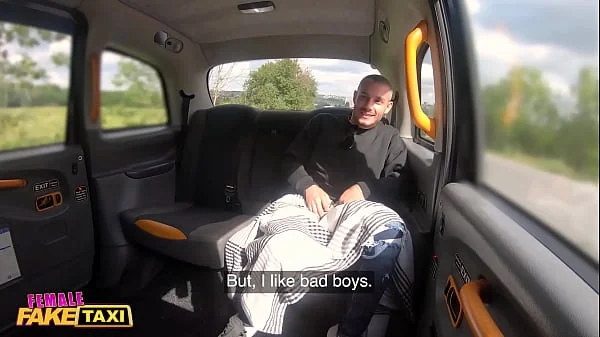 Female Fake Taxi She catches a guy masturbating on the backseat of her taxi