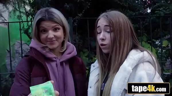 Fucking Slim Lesbian Beauty For Cash In Front of Her Girlfriend - Gina Gerson, Alexis Crystal