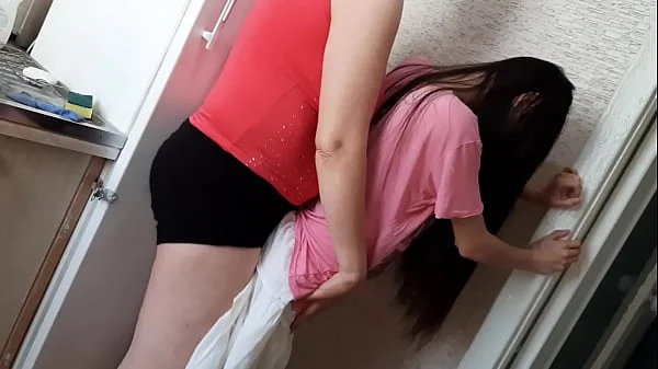 I fucked the housekeeper in the kitchen while my parents were in the other room - Girls fly orgasm