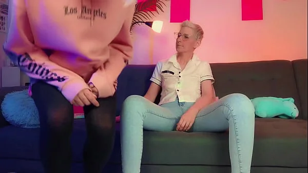 Self cum eating from hot blonde