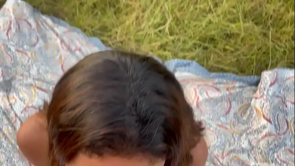 We make LOVE in a PUBLIC field until MILF cums and left with CREAMPIE