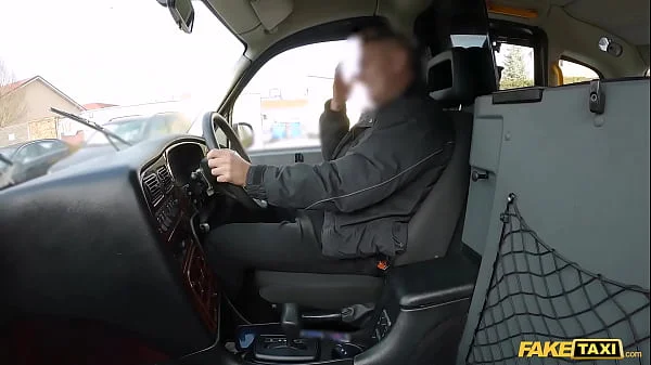 Fake Taxi Driver gets caught masturbating in his cab by a horny passenger who wants to fuck