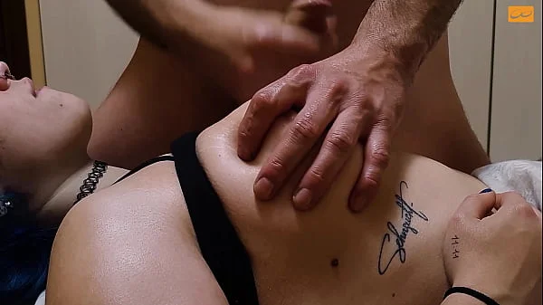 slow massage to big titted ORGASMIC girl and cum on boobs - Unlimited Orgasm
