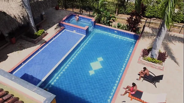 fucked on a sunny day sexy teen Katherin moore gang bang dap in the pool