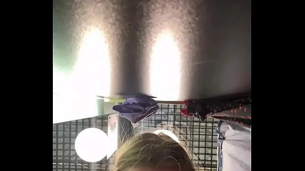 Public masturbate. Double penetrating in the changing room