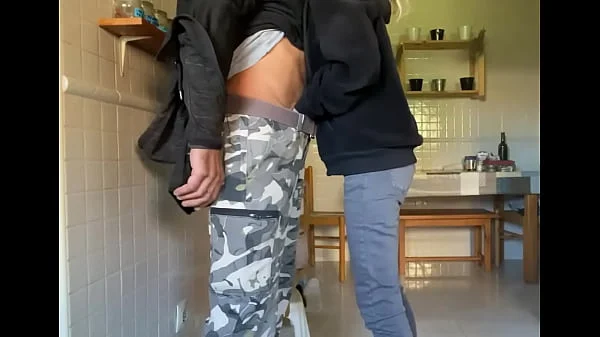 INCREDIBLE BLOWJOB AND CUM IN MOUTH IN THE KITCHEN OF A LITTLE SPANISH BLONDE