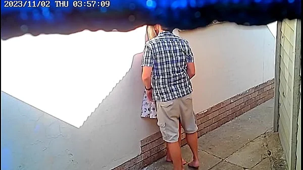 Daring couple caught fucking in public on cctv camera