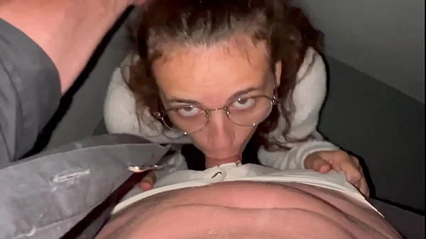 she sucked on me right in the doorway and I fucked her at home finishing on her glasses