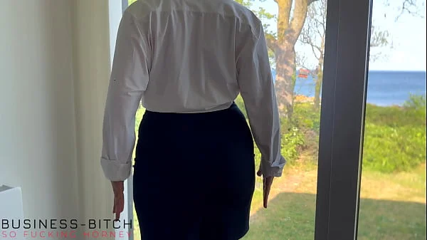 sex with female boss in long leather boots n pencil skirt, business-bitch