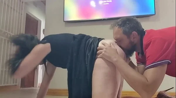 Getting fucked hard on the kitchen floor