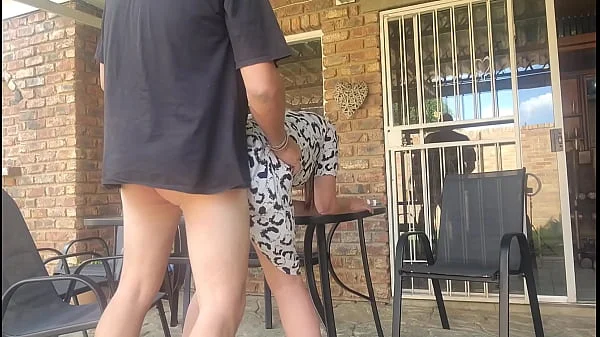 Mutual masturbation with my neighors wife end in a creampie outdoors