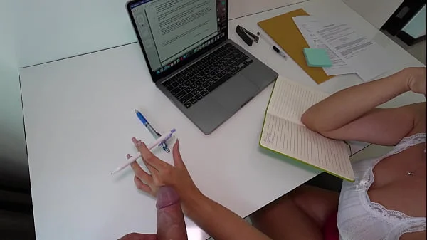 I let him fuck me while I was working, but I didn’t expect that he would want to cum twice!! Facial and Pussy Creampie!