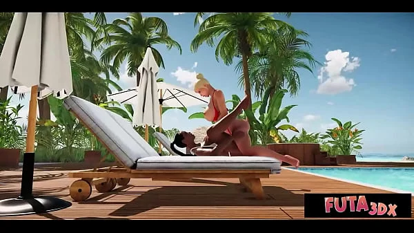 Futa3dX - Hot Babe Gets Fucked Hard By 2 Big Dicked Futa Hotties