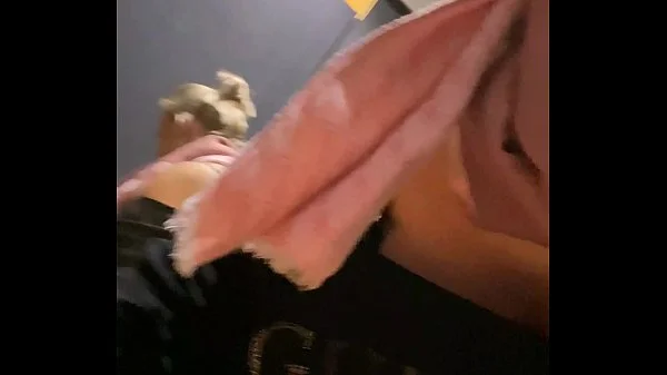 Secretly pussy fingered to orgasm in shopping center dressing room