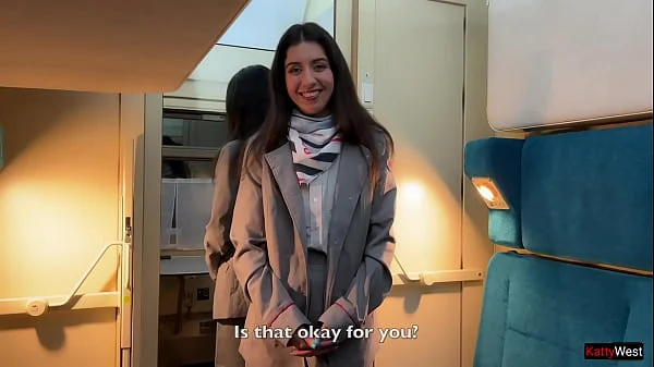 Conductor provided a full service for a special passenger on the train - Anal and Cumwalk