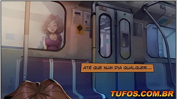 Novinha fogosa e sem calcinha no metrô escuro! Luz no fim do trem! Gozando a vida adoidado!