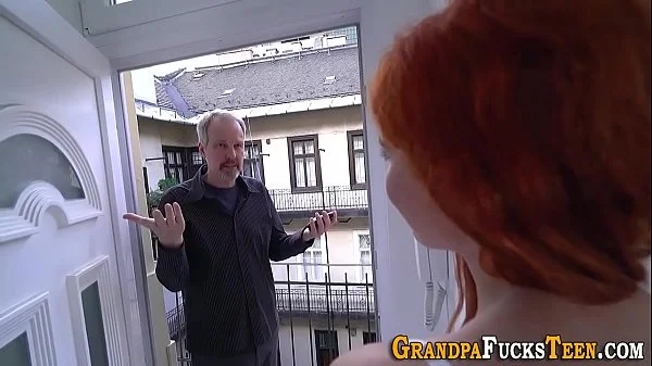 Teen gets pussy creampied by grandpa