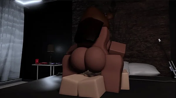 Bear girl dominates his boyfriend's cock