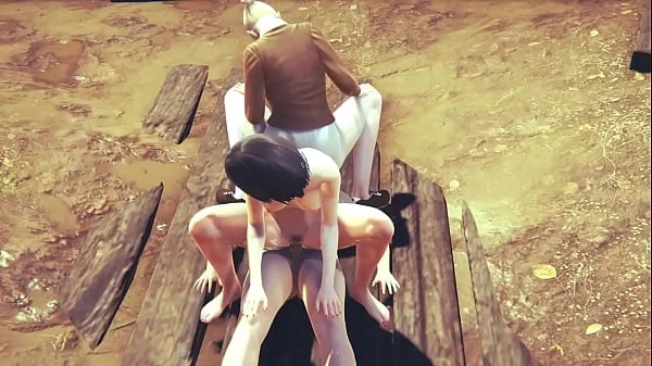 On Titans Hentai - Mikasa fucked and threesome with Annie - Manga Anime Japanese Asian Game Porn