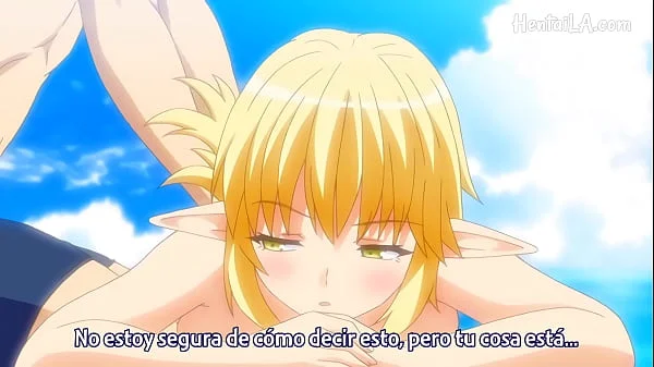 linda chica rubia en la playa hentai