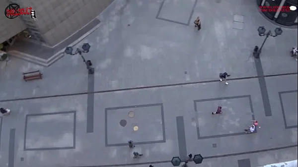 Melody squirts through the window on the head of passersby!