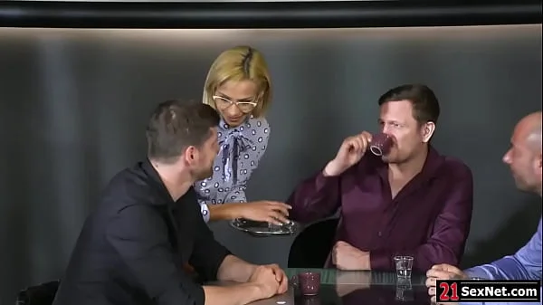 Big tits secretary dp fucked by boss during office meeting