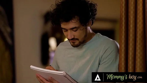 MOMMY'S BOY - Naughty MILF RayVeness Flashes Huge Natural Tits While Being Drawn By Artist Stepson