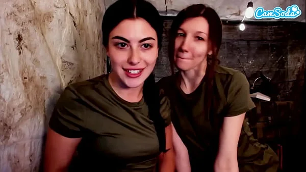 Two Amateur Lesbian Soldiers Kissing, Fingering and Pussy Playing In Quarters