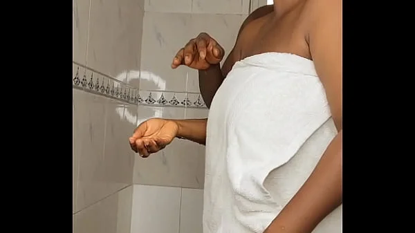 Juicy boobs ebony teen fucked in the bathroom.