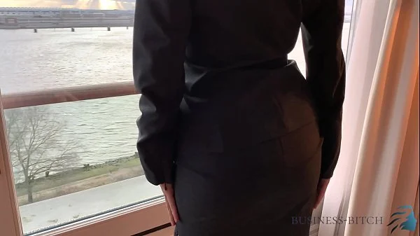 secretary fuck on business trip risky window, business-bitch