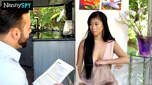 Asian Nanny Massages Bosses Cock With Her Wet Pussy