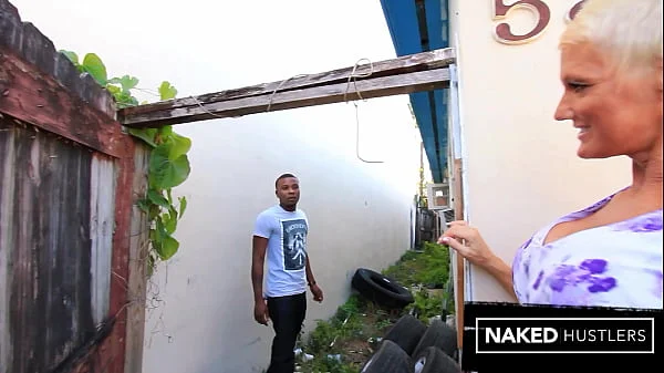 Blonde big Titty GILF Lexi Cougar sucks a thick black dick outside of payday loans