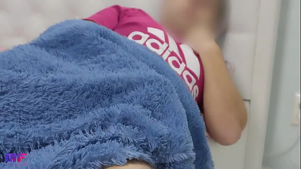 Tired stepfather cums in curious stepdaughter's mouth again