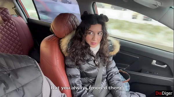 Risky Public Sex in the Car Huge Cum on Face and Cumwalk in metro