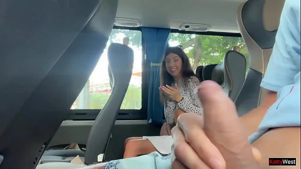 Public Dick Flashing - Risky Handjob in Public Bus Full of People until he CUM