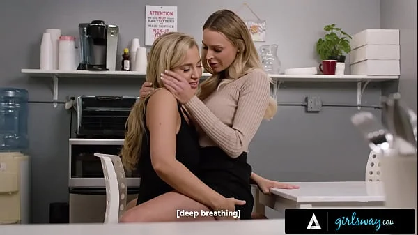 GIRLSWAY - Busty Blonde Coworkers Emma Hix & Blake Blossom Have Passionate Affair At The Office