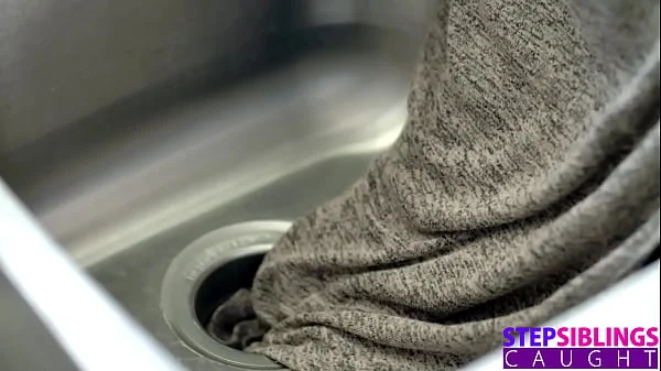 Blonde Temptress Kyler Quinn gets tight pussy fucked by stepbro while Stuck in Sink