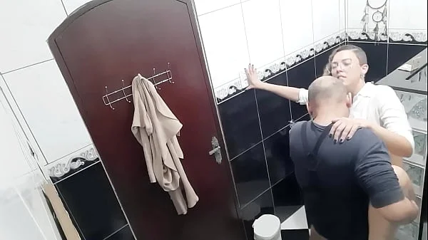 He paid to film the lesbian sucking and fucking in the bar's bathroom.