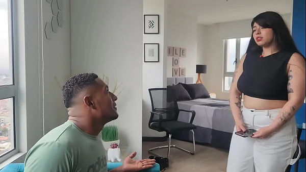 The beautiful blue-eyed girl with huge tits Jennie is fucked by her roommate, after he caught her doing bad things.