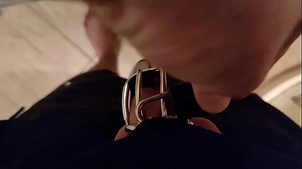 Simple but pretty hard fucked stepmom after abstinence in chastity belt!