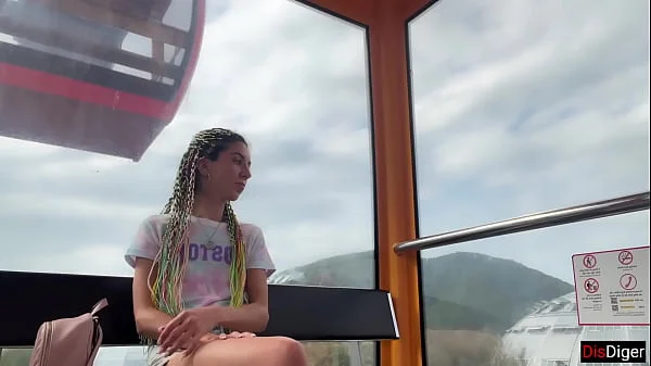Public Dick Flashing on the Ferris wheel - Stranger Girl Help me Cum in her Mouth