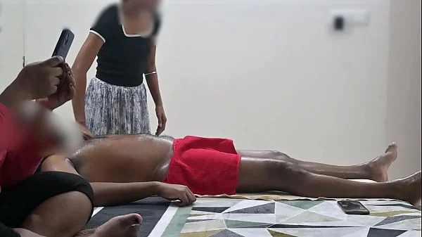 Happy ending spa massage infront of customer lady