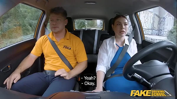 Fake Driving School - Big naturals Spanish babe Apra Shay fast hard fuck public car sex