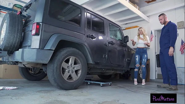 Horny MILF Uses Her Pussy To Get A Discount On Her Car Repair