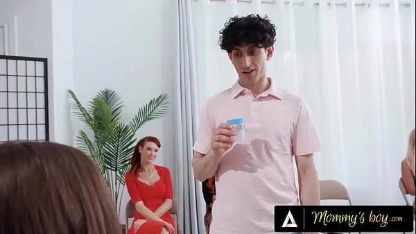 MOMMY'S BOY - Wild Busty MILFs Pounce On Sperm Donor With REVERSE GANGBANG For One Lucky Creampie