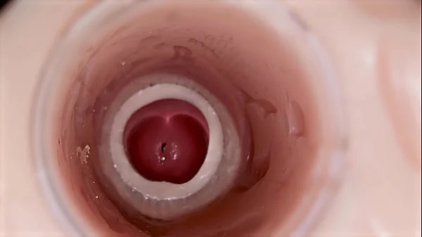 Camera inside deep pussy captures huge ejaculation of sperm
