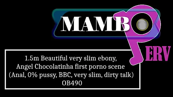 1.5m - 35kg -18 years Beautiful very slim ebony, Angel Chocolatinha first porno scene (Anal, 0% pussy, very slim, BBC, dirty talk, teen 18 ) OB490